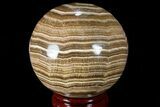 Polished, Banded Aragonite Sphere - Morocco #82299-1